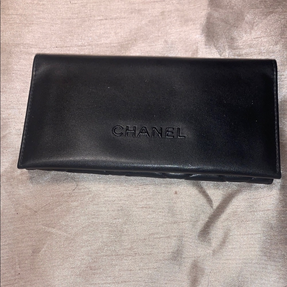 Chanel Black Leather SUNGLASSes Eyeglasses Case AUTHENTIC LIKE NEW